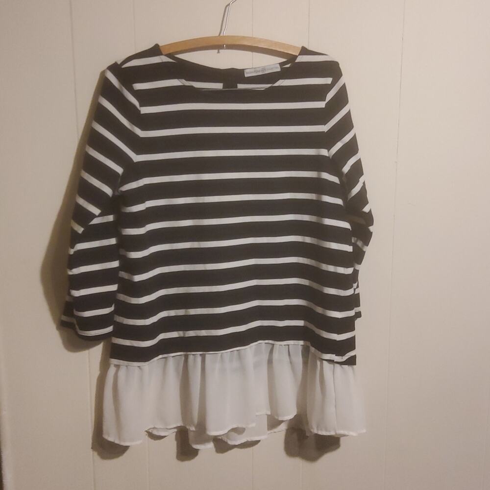 Pop over top with attached sheer blouse medium